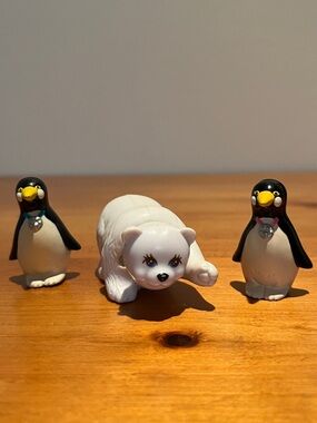 Vintage 90s Kenner Littlest Pet Shop Polar Bear & Penguin from Zoo Polar Pets
